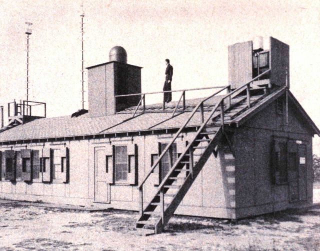 Radome and shelter for SCR-717B radar unit on top of weather station Picture
