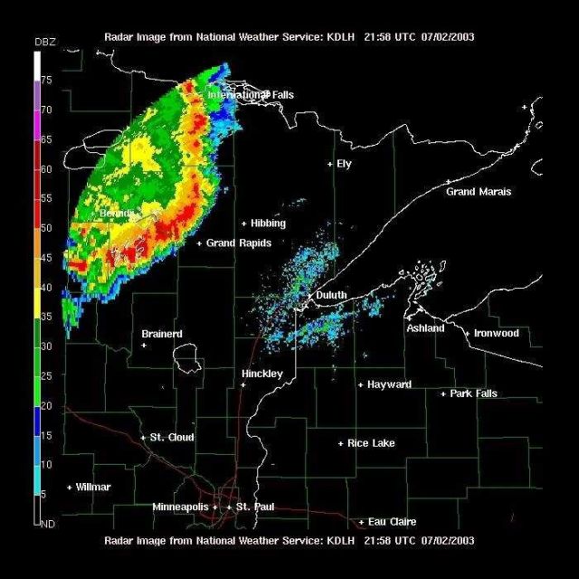Radar image showing 