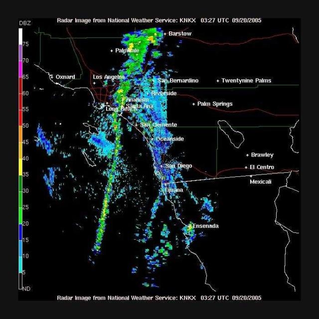A razor-thin squall line in the Channel Islands. Picture