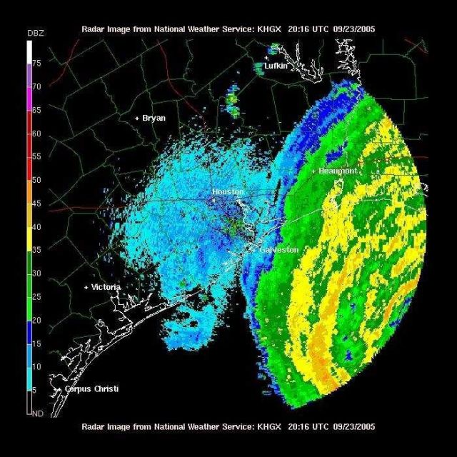 The western bands of Hurricane Rita churning in the Gulf of Mexico. Picture