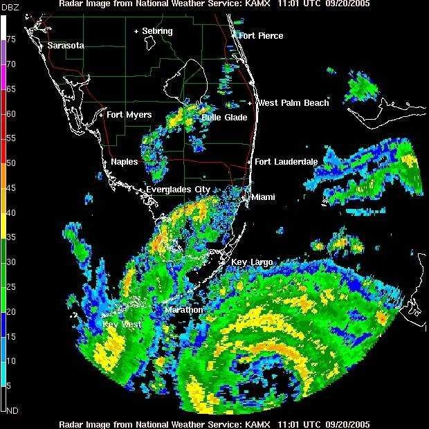 Hurricane Rita as seen from Miami radar. Picture