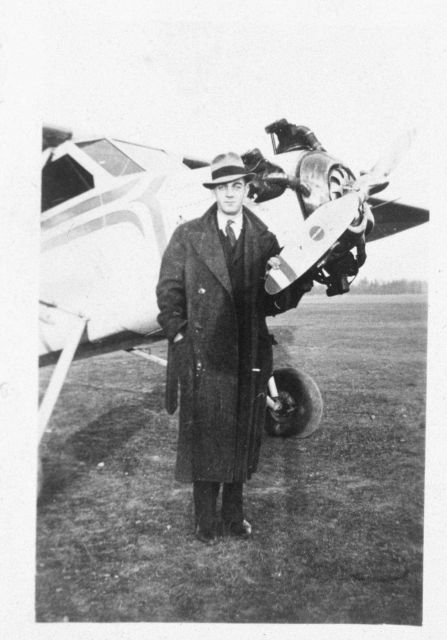 Alfred Lorenz, probably at Madison, waiting to take-off with an Airmail Pilot. Picture