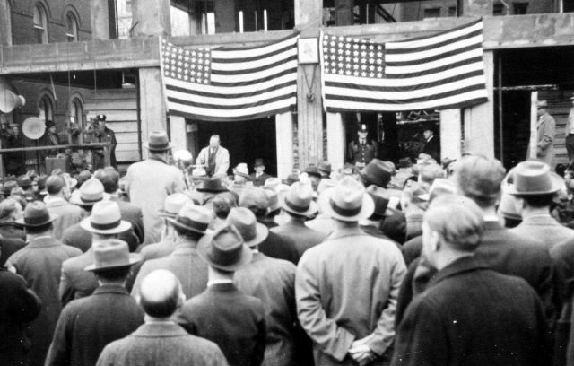 Laying of the cornerstone of the new Weather Bureau Building. Picture