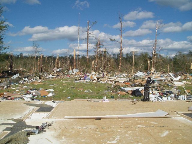 House destroyed by tornado in Bartow County from the the Bartow-Cherokee- Pickens EF3 tornado. Picture