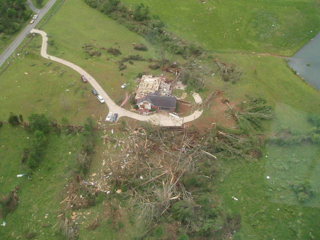 Damage to home on Old Cedartown Road just south of Lindale (Floyd County) Picture