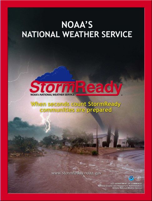 Advertising NOAA National Weather Service StormReady program. Picture