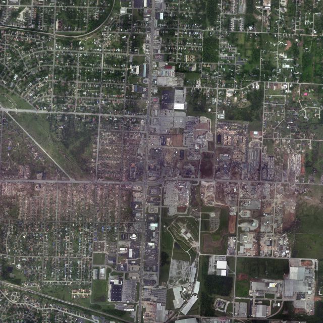 National Geodetic Survey series of aerial photographs showing path of Joplin tornado Picture