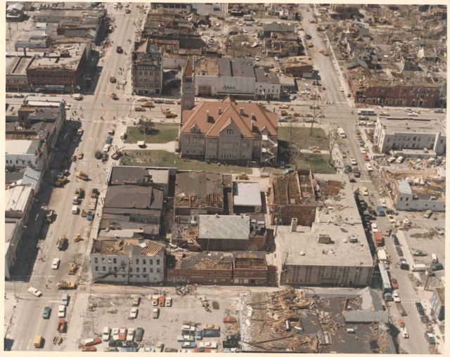 Northeast Xenia tornado damage from Super Tornado Outbreak of April 3, 1974. Picture