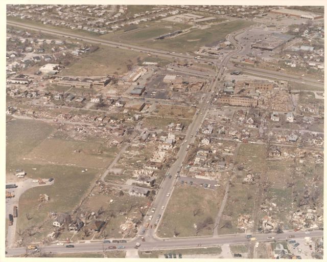 West Xenia tornado damage from Super Tornado Outbreak of April 3, 1974. Picture
