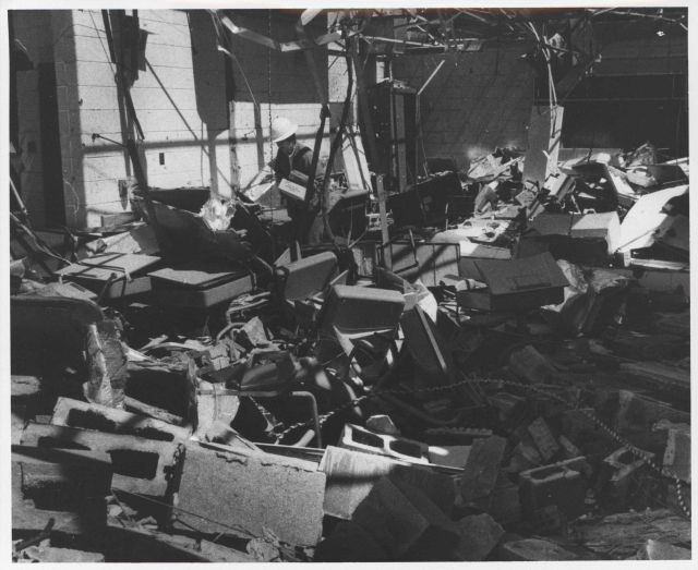 Dunn Elementary School tornado damage from Super Tornado Outbreak Picture