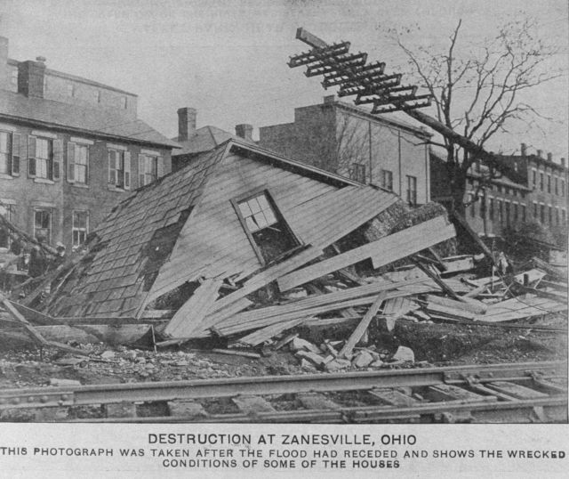 House destroyed by the flood at Zanesville. Picture