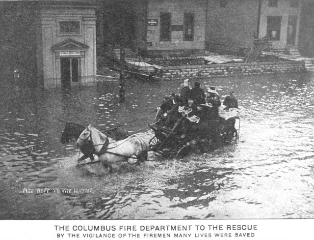 The Columbus fire department helped save many stranded people. Picture