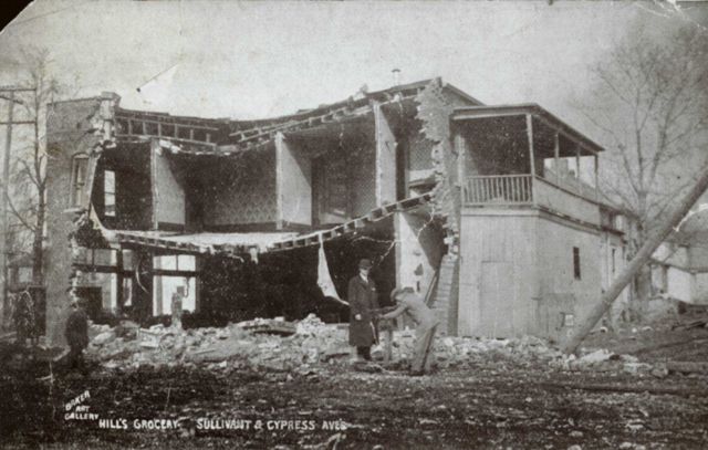 Remains of Hill's Grocery near Sullivant and Cypress Avenues. Picture