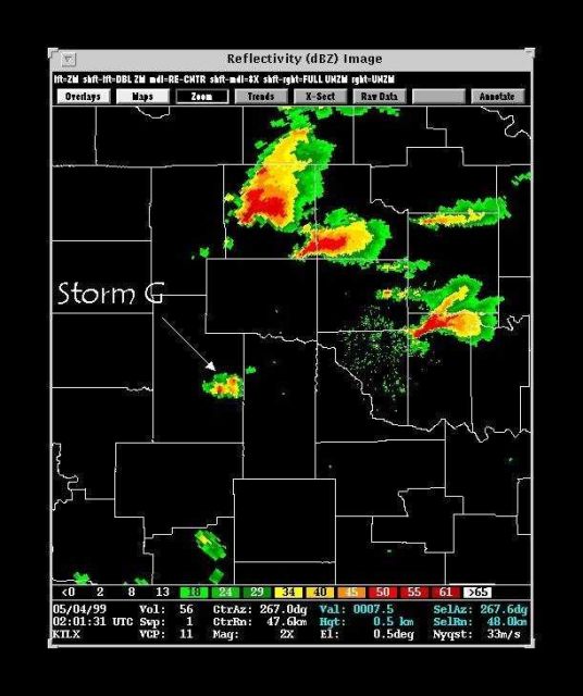 Genesis of tornadic thunderstorms that ravaged Oklahoma during the great Oklahoma Tornado Outbreak of 1999. Picture