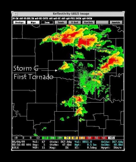 Tornadogenic storm during great Oklahoma Tornado Outbreak of 1999. Picture