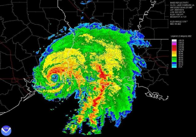 Hurricane Humberto shortly after making landfall at High Island, Texas Picture