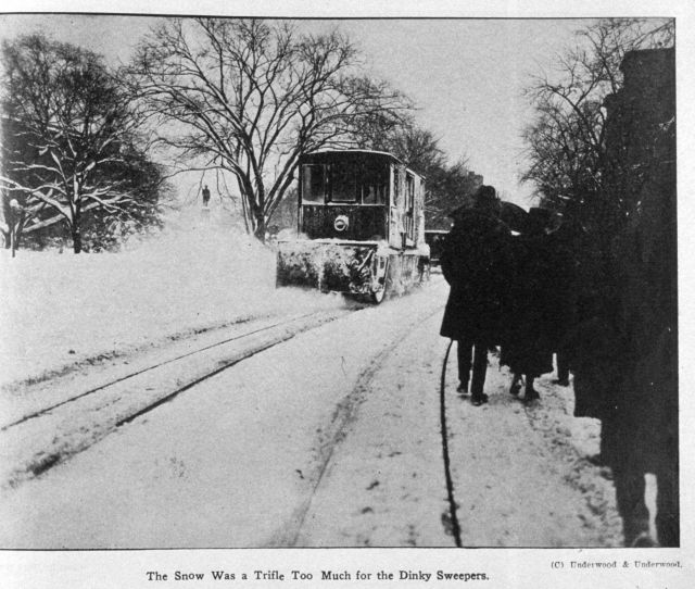 The snow was a trifle too much for the dinky sweepers Picture