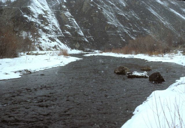 A winter day along the South Fork of the John Day River near its junction with Tunnel Creek. Picture