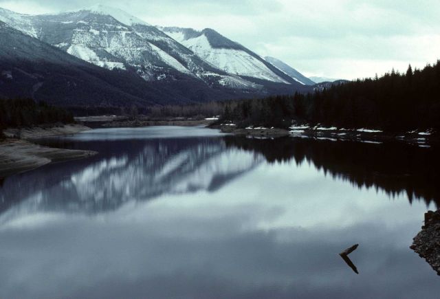Chester Morse Reservoir, part of Seattle's water supply, formed by damming the Cedar River. Picture