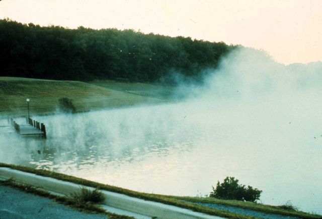 Early morning lake fog. Picture