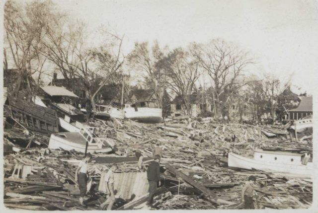 Harbor area destroyed by storm surge Picture