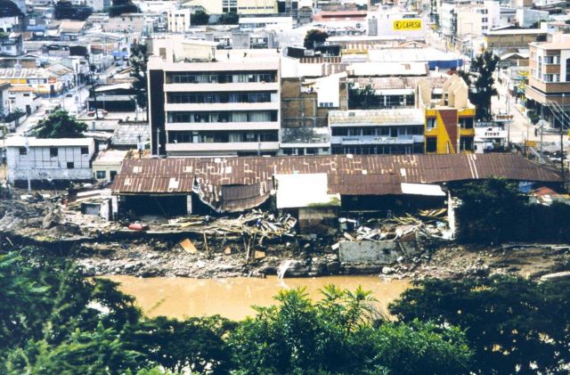 Flood damage along the Choluteca River caused by Hurricane Mitch Picture
