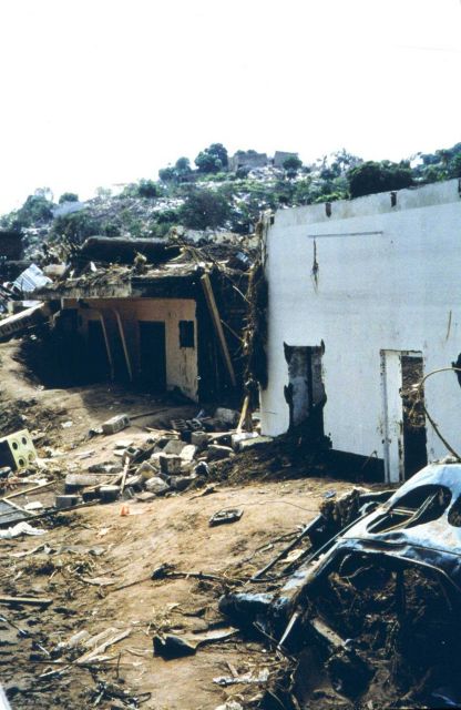 Flood damage along the Choluteca River caused by Hurricane Mitch Picture