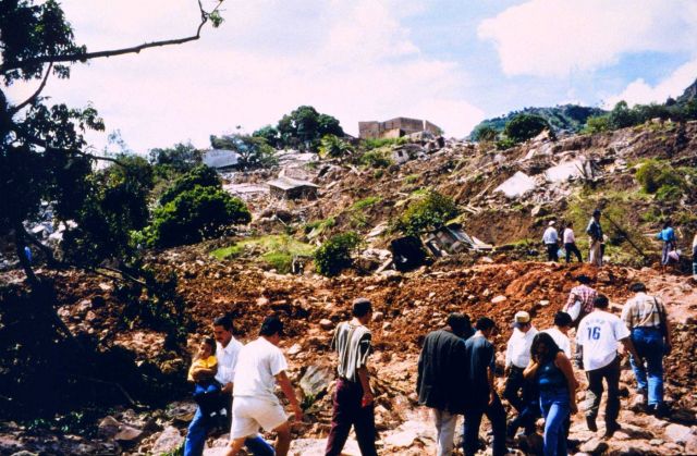 Landslide damage in the aftermath of Hurricane Mitch Picture