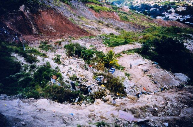 Landslide damage in the aftermath of Hurricane Mitch Picture