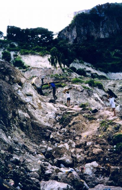 Landslide damage in the aftermath of Hurricane Mitch Picture