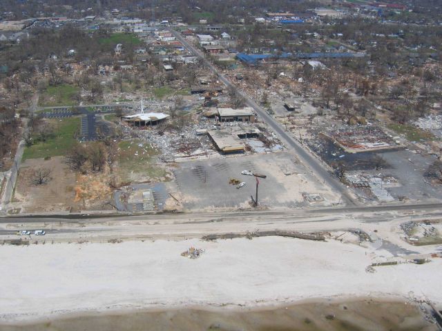 Damaged homes. Picture