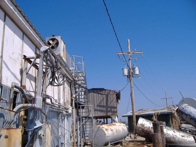 Remains of fish processing plant. Picture