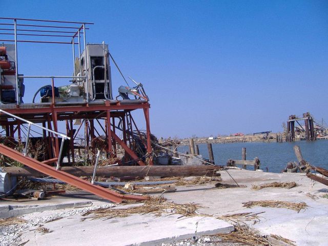 Remains of the ice plant. Picture