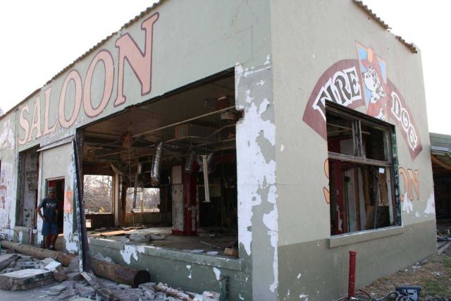 Remains of a saloon following Hurricane Katrina. Picture