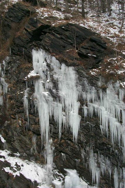 Icicles formed from natural seeps near Harpers Ferry. Picture
