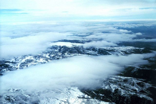 Rocky Mountain snow survey from NOAA aircraft. Picture