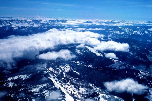Rocky Mountain snow survey from NOAA aircraft. Picture