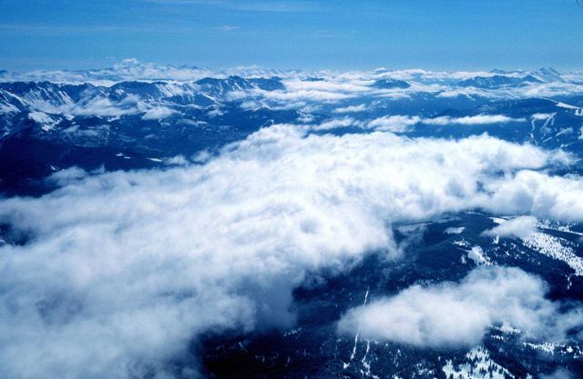 Rocky Mountain snow survey from NOAA aircraft. Picture
