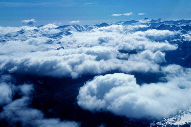 Rocky Mountain snow survey from NOAA aircraft. Picture