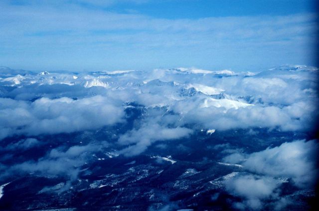 Rocky Mountain snow survey from NOAA aircraft. Picture