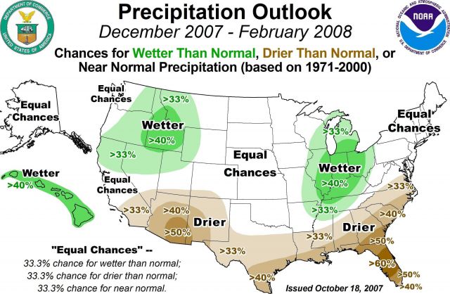 Winter precipitation outlook from NOAA NCEPClimate Prediction Center Picture