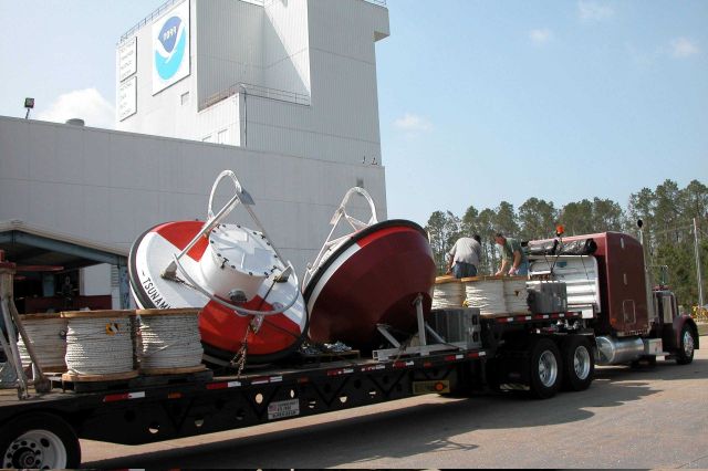 NOAA Tsunami buoys at the National Data Buoy Center prior to deployment. Picture