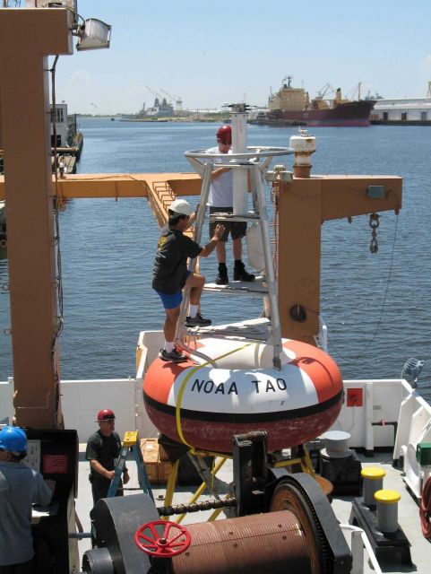 TAO Buoy Array deployment preparations on board the NOAA Ship GORDON GUNTER. Picture