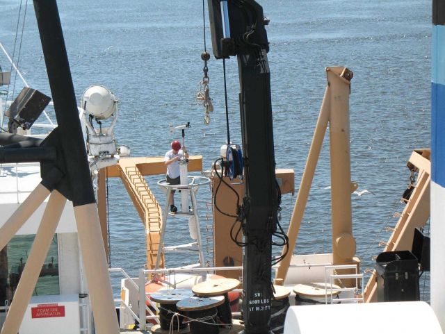 TAO Buoy Array deployment preparations on board the NOAA Ship GORDON GUNTER. Picture