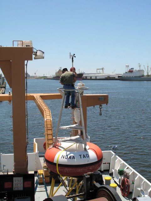 TAO Buoy Array deployment preparations on board the NOAA Ship GORDON GUNTER. Picture