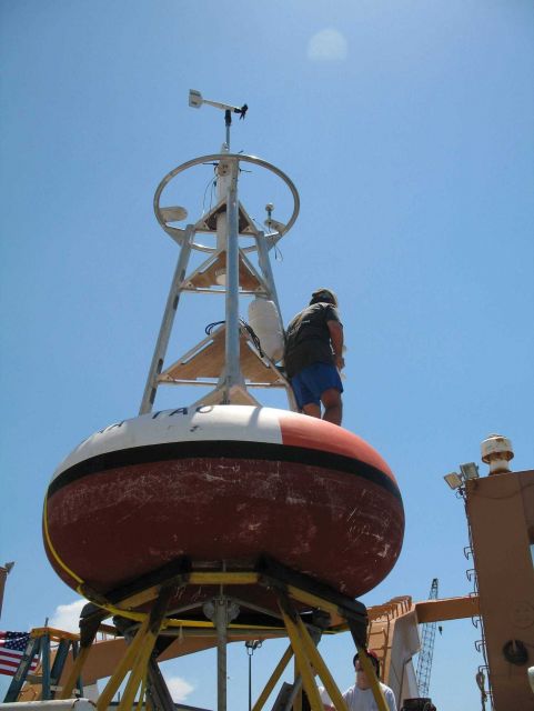 TAO Buoy Array deployment preparations on board the NOAA Ship GORDON GUNTER. Picture