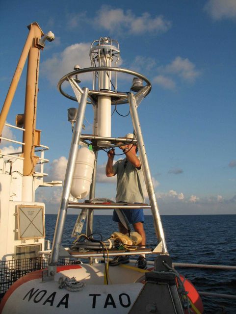 TAO Buoy Array deployment preparations on board the NOAA Ship GORDON GUNTER. Picture