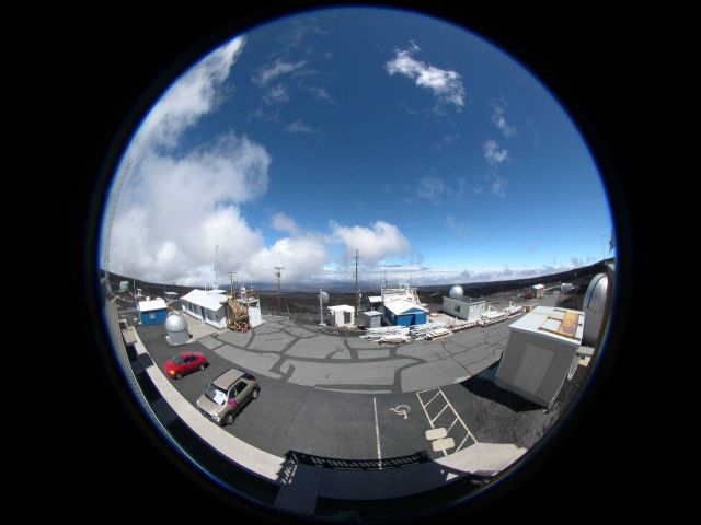 This fisheye image of the Mauna Loa Observatory in Hawaii was taken from the instrument desk atop the NDSC building Picture