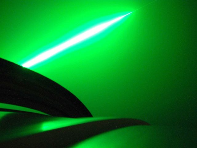 The brilliant green beam of the lidar at the Mauna Loa Observatory (MLO) measures aerosols and water vapor high in the stratosphere Picture