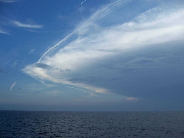 A thunderstorm approaching Chesapeake Bay entrance. Picture